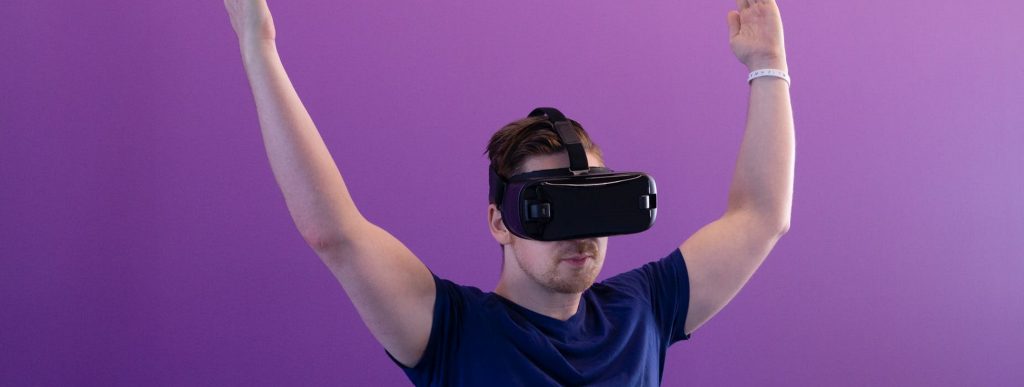 man wearing VR headset